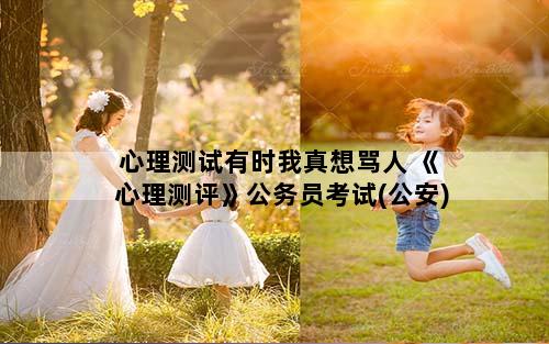 心理测试有时我真想骂人 《心理测评》公务员考试(公安)